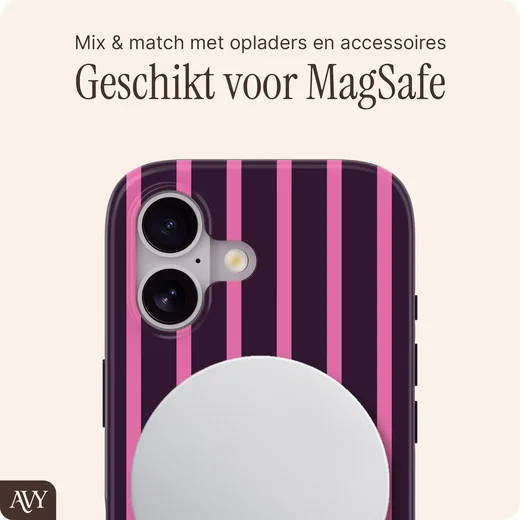 AVY Apple iPhone 16 Hoesje MagSafe Back Cover Cherry Wine afbeelding 4