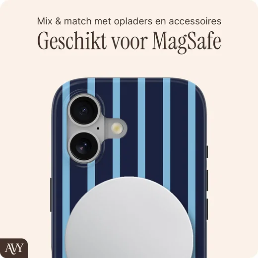 AVY Apple iPhone 16 Hoesje MagSafe Back Cover Blue Society afbeelding 4