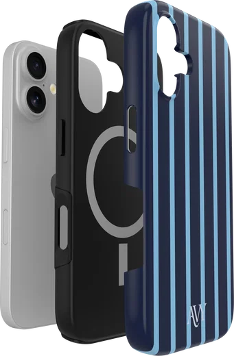 AVY Apple iPhone 16 Hoesje MagSafe Back Cover Blue Society afbeelding 10