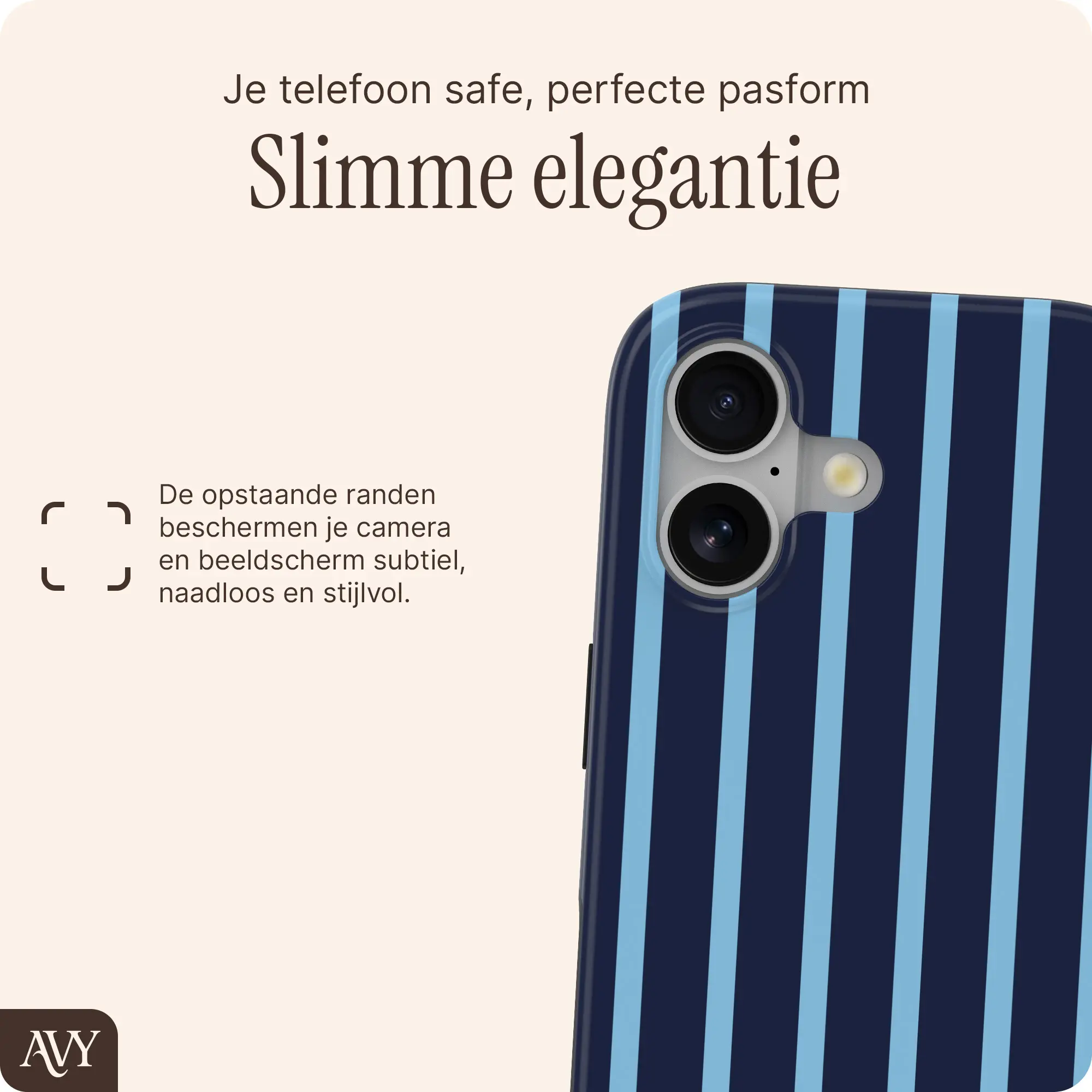 AVY Apple iPhone 16 Hoesje MagSafe Back Cover Blue Society afbeelding 5
