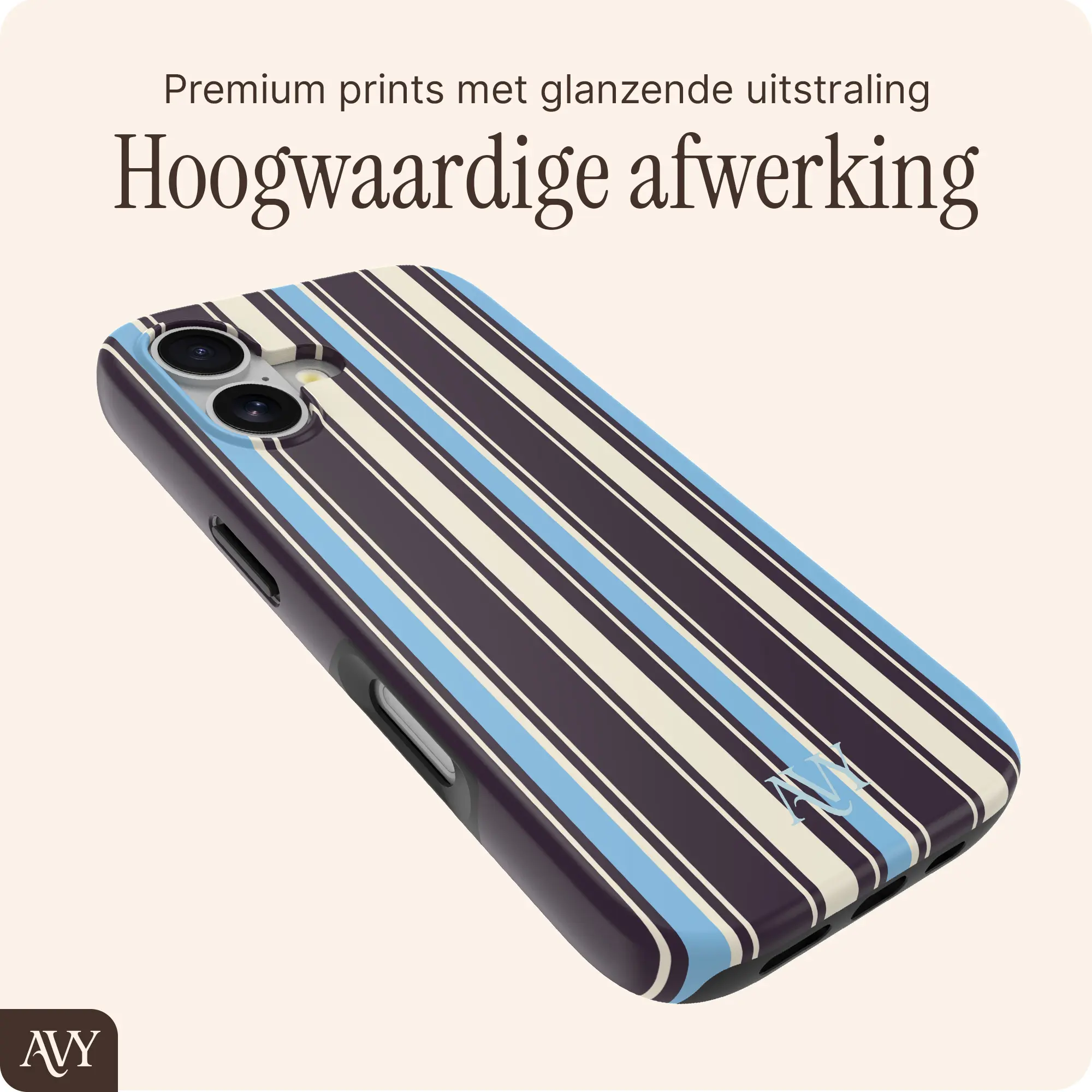 AVY Apple iPhone 16 Hoesje MagSafe Back Cover Oxford Stripe afbeelding 6