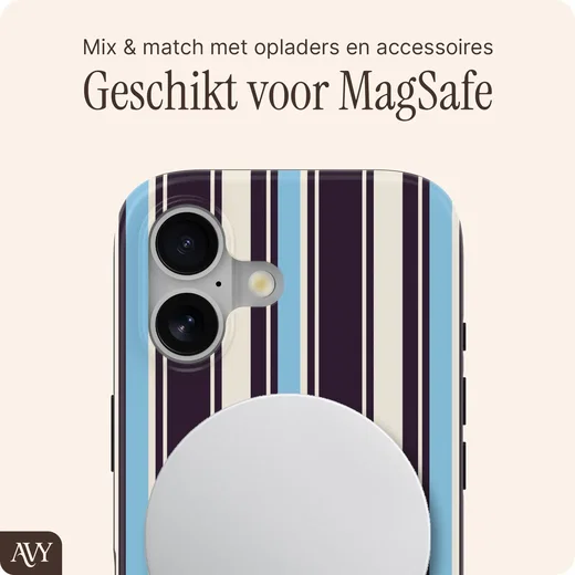 AVY Apple iPhone 16 Hoesje MagSafe Back Cover Oxford Stripe afbeelding 4