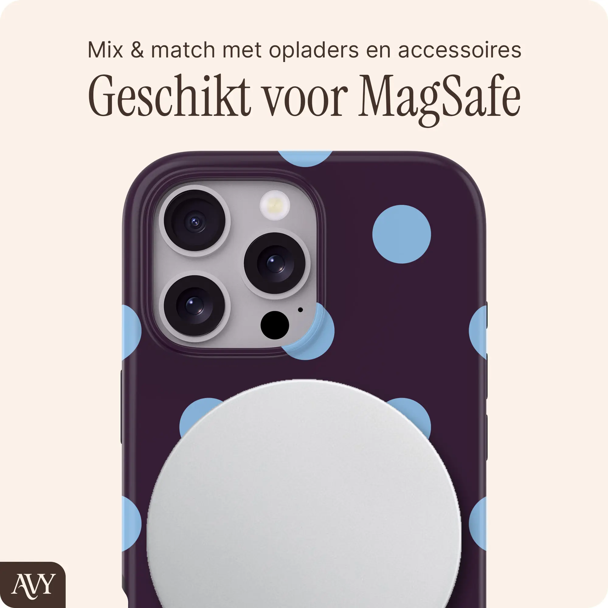 AVY Apple iPhone 16 Pro Hoesje MagSafe Back Cover Blueberry Wine afbeelding 3
