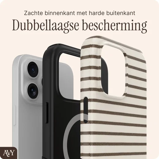 AVY Apple iPhone 16 Pro Hoesje MagSafe Back Cover Cafe Creme afbeelding 2