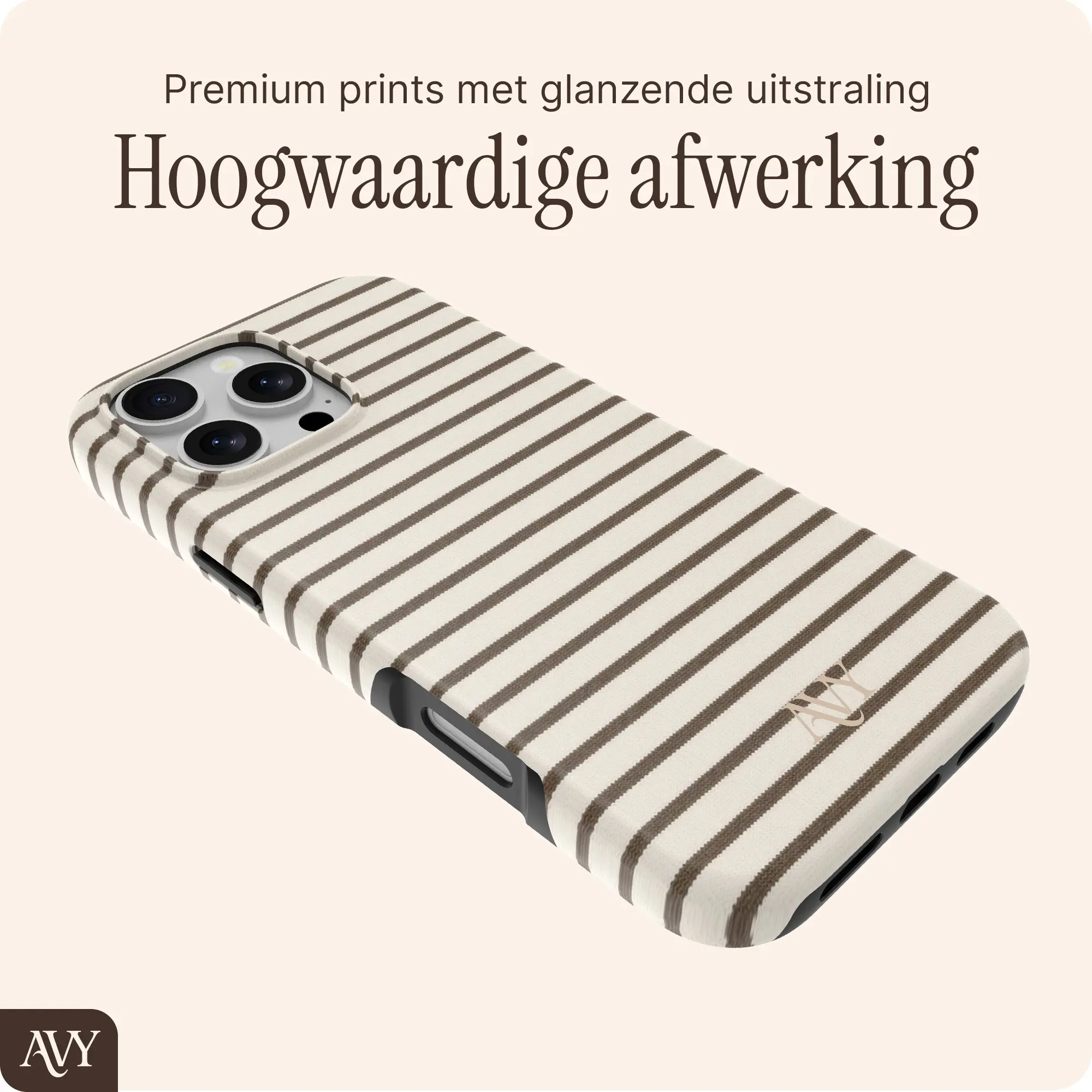 AVY Apple iPhone 16 Pro Hoesje MagSafe Back Cover Cafe Creme afbeelding 7