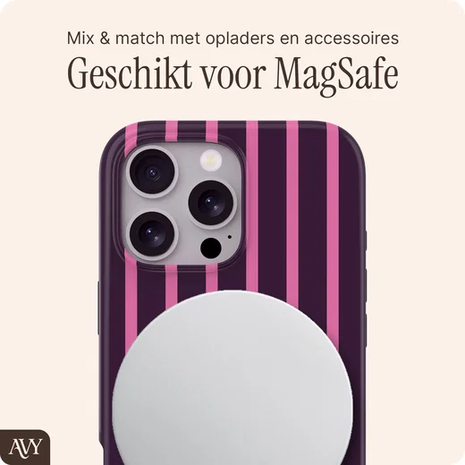 AVY Apple iPhone 16 Pro Hoesje MagSafe Back Cover Cherry Wine afbeelding 3