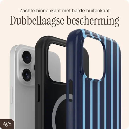 AVY Apple iPhone 16 Pro Hoesje MagSafe Back Cover Blue Society afbeelding 2