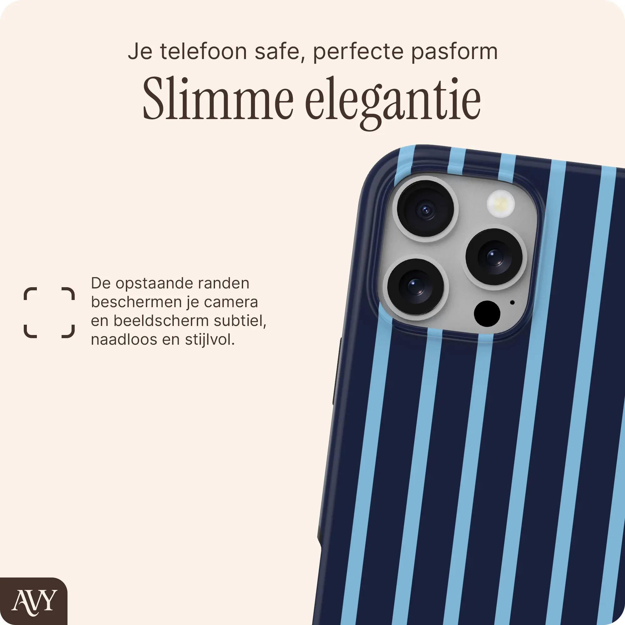 AVY Apple iPhone 16 Pro Hoesje MagSafe Back Cover Blue Society afbeelding 4