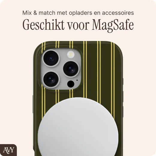 AVY Apple iPhone 16 Pro Hoesje MagSafe Back Cover Martini Olive afbeelding 3