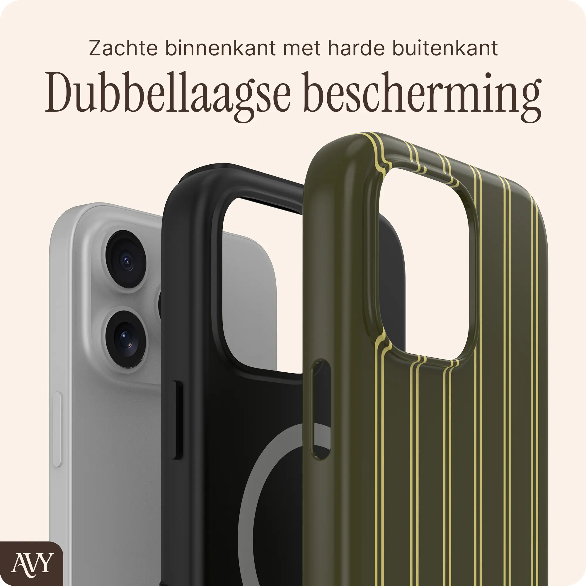 AVY Apple iPhone 16 Pro Hoesje MagSafe Back Cover Martini Olive afbeelding 2