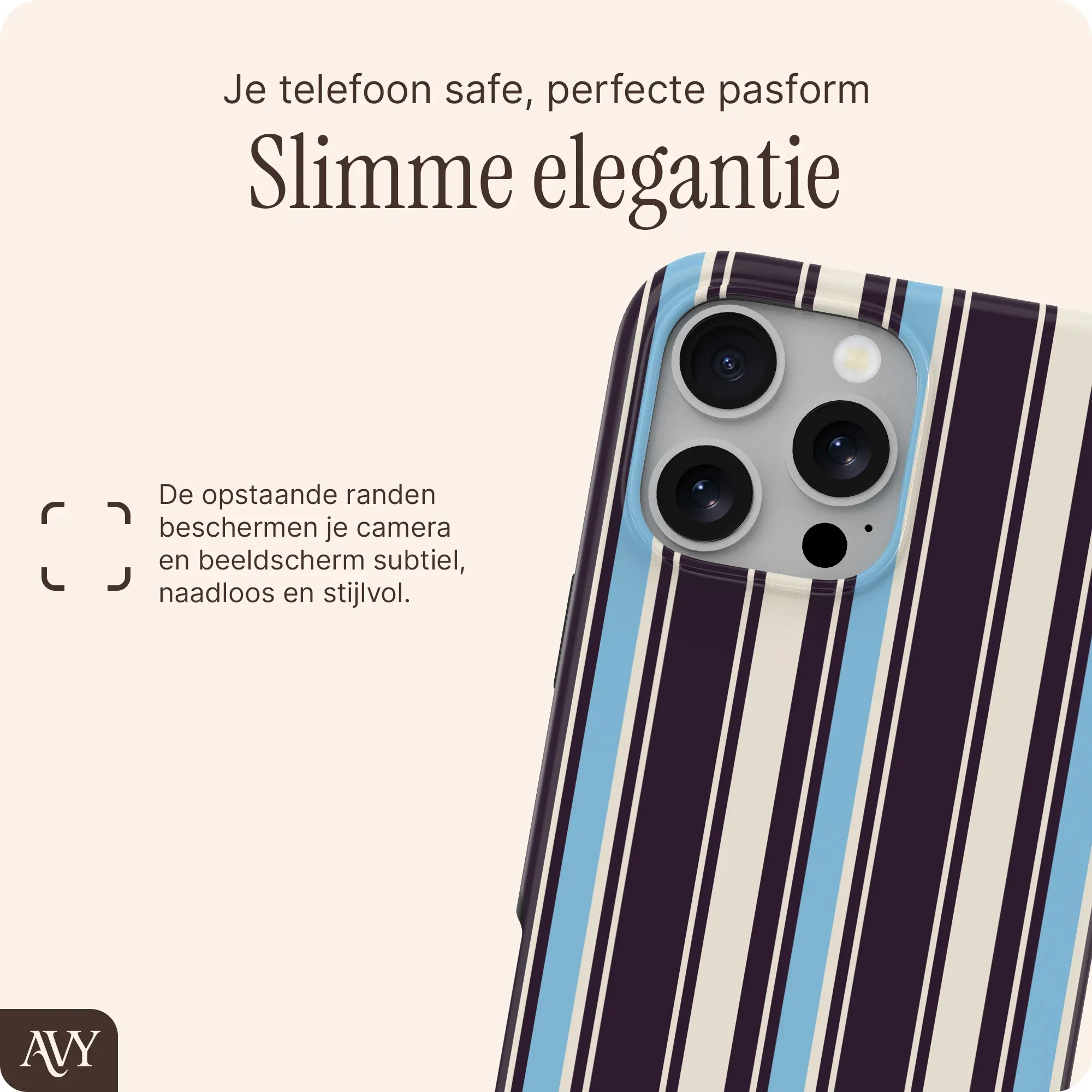 AVY Apple iPhone 16 Pro Hoesje MagSafe Back Cover Oxford Stripe afbeelding 6