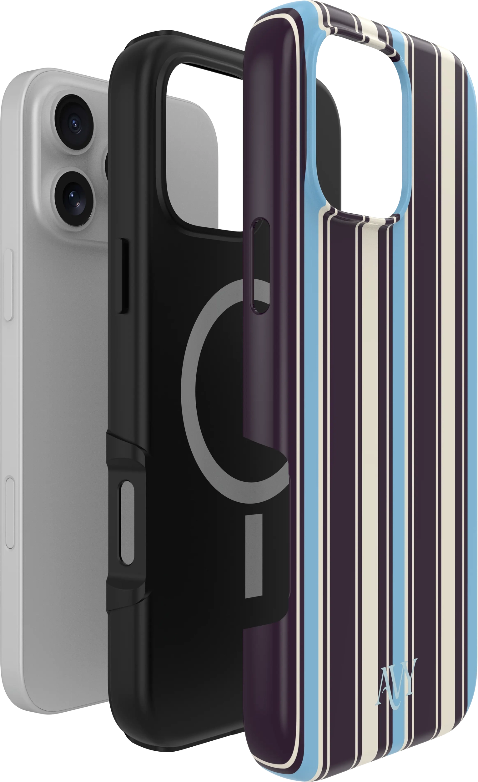 AVY Apple iPhone 16 Pro Hoesje MagSafe Back Cover Oxford Stripe afbeelding 9