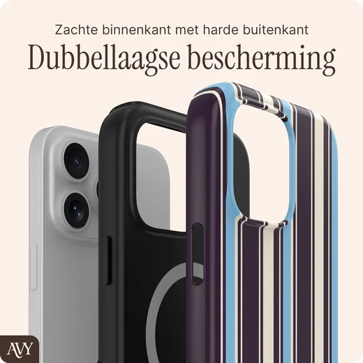 AVY Apple iPhone 16 Pro Hoesje MagSafe Back Cover Oxford Stripe afbeelding 2