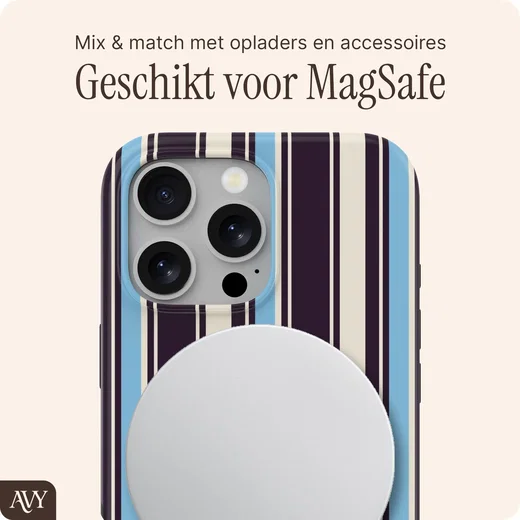 AVY Apple iPhone 16 Pro Hoesje MagSafe Back Cover Oxford Stripe afbeelding 3