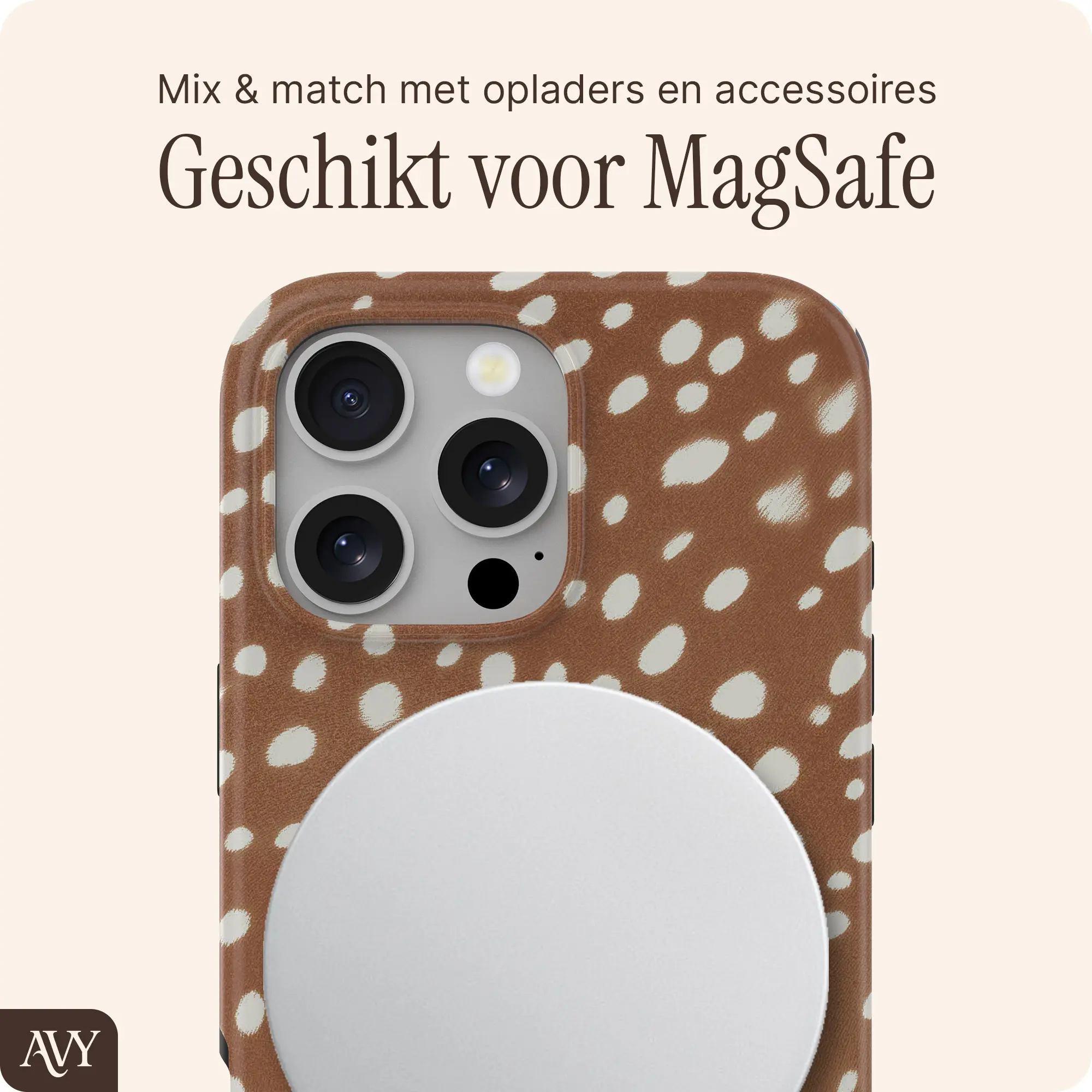 AVY Apple iPhone 16 Pro Max Hoesje MagSafe Back Cover Bambi afbeelding 3