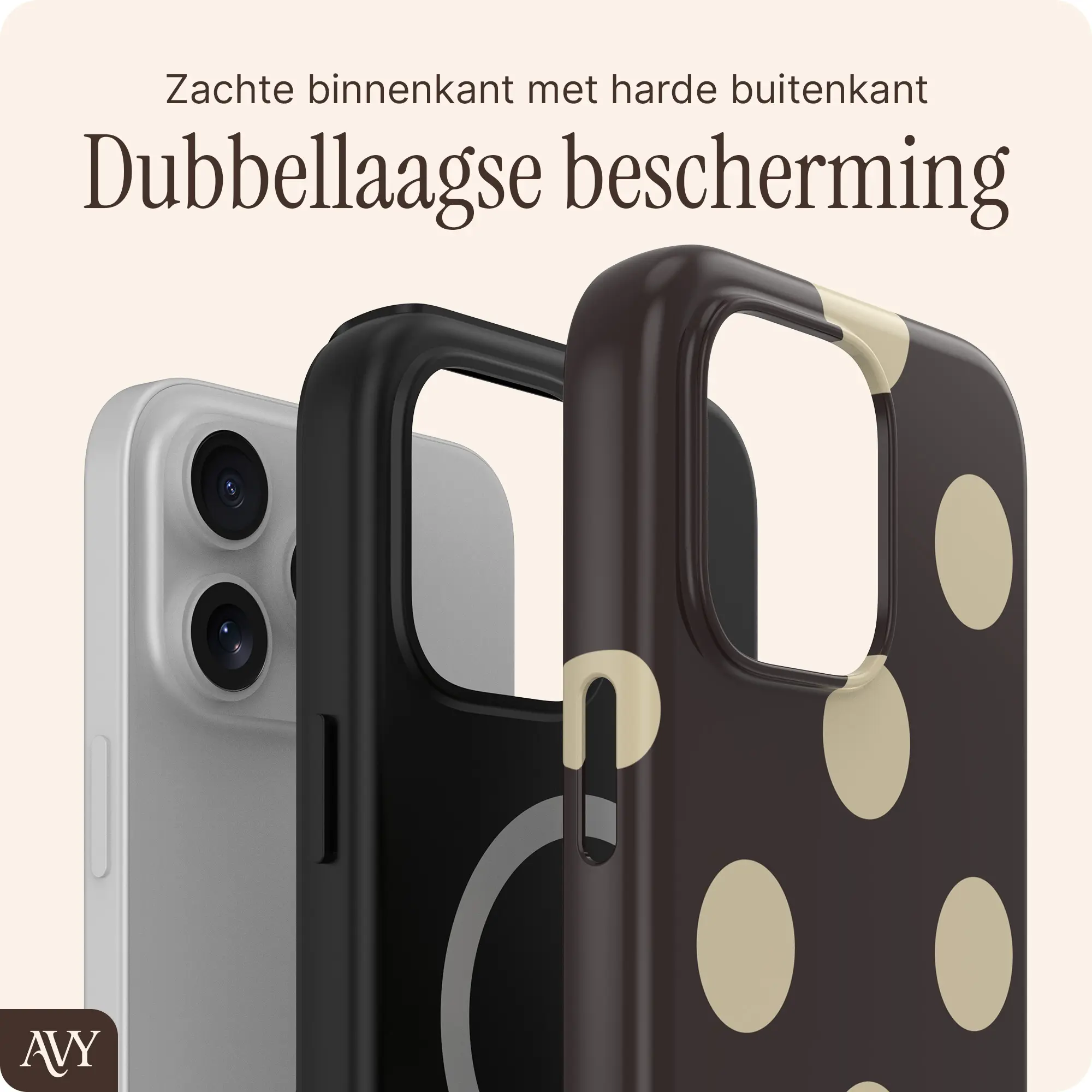 AVY Apple iPhone 16 Pro Max Hoesje MagSafe Back Cover Tiramisu afbeelding 2