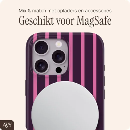 AVY Apple iPhone 16 Pro Max Hoesje MagSafe Back Cover Cherry Wine afbeelding 3