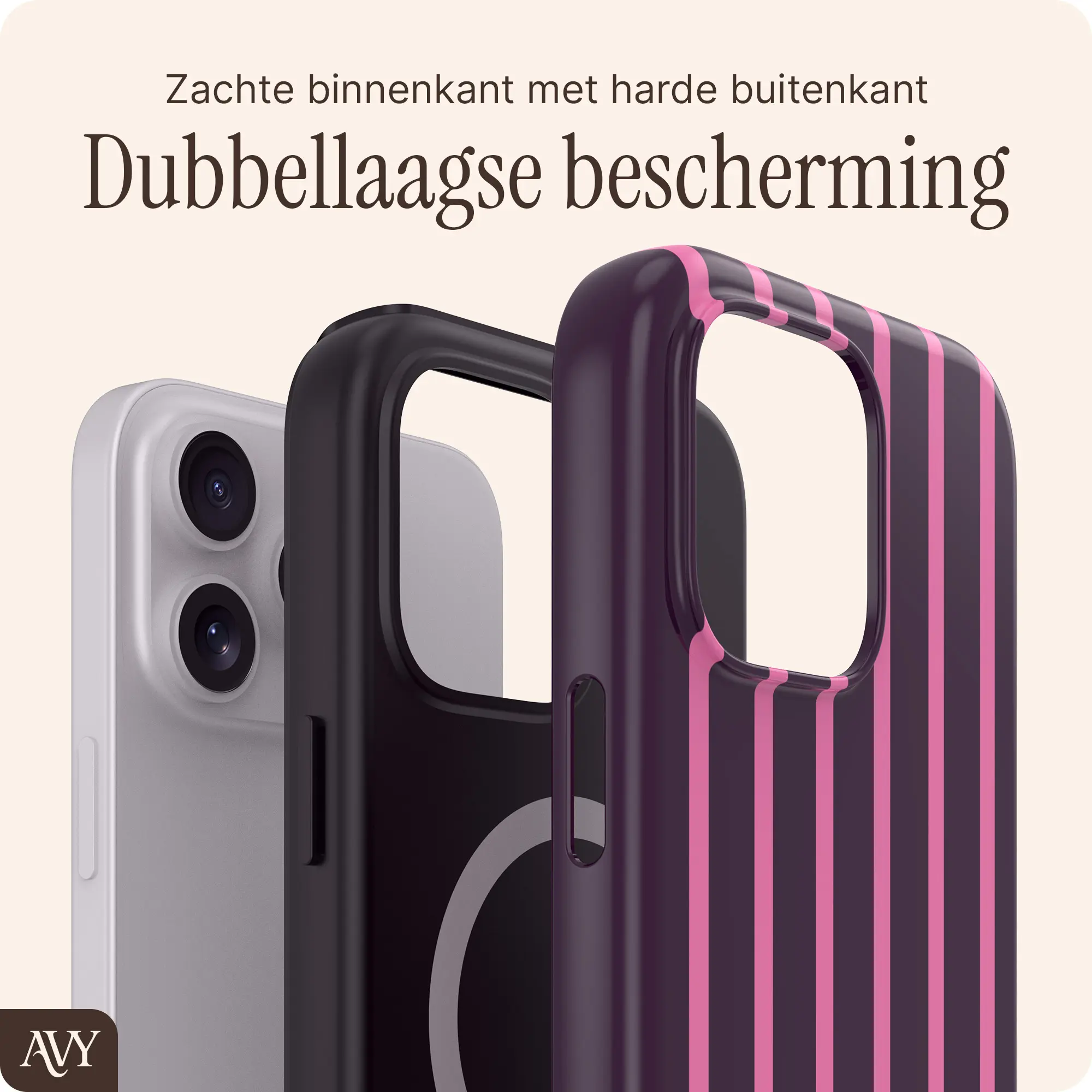 AVY Apple iPhone 16 Pro Max Hoesje MagSafe Back Cover Cherry Wine afbeelding 2