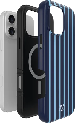 AVY Apple iPhone 16 Pro Max Hoesje MagSafe Back Cover Blue Society afbeelding 9