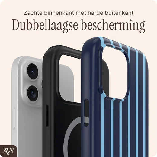AVY Apple iPhone 16 Pro Max Hoesje MagSafe Back Cover Blue Society afbeelding 2