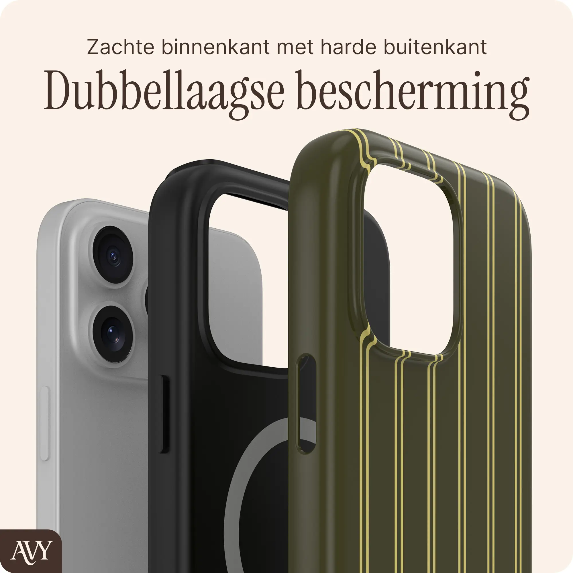 AVY Apple iPhone 16 Pro Max Hoesje MagSafe Back Cover Martini Olive afbeelding 2