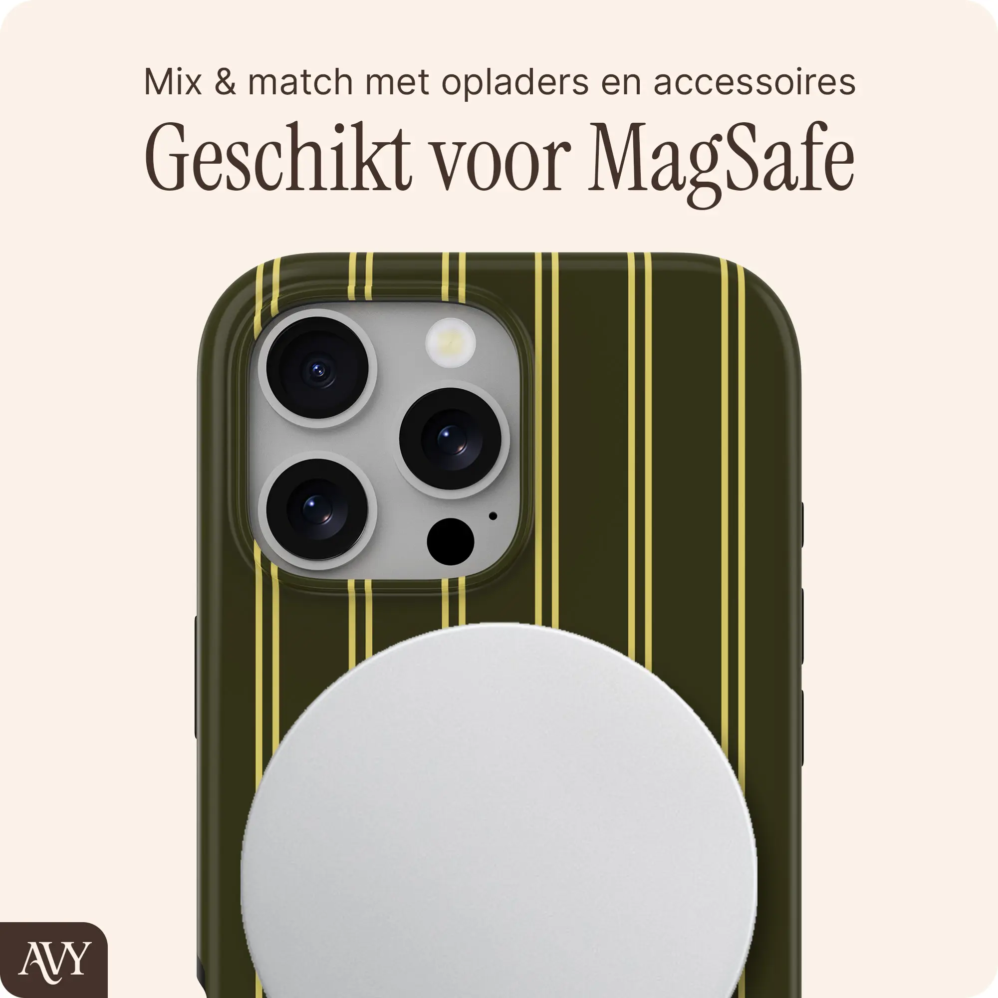 AVY Apple iPhone 16 Pro Max Hoesje MagSafe Back Cover Martini Olive afbeelding 3