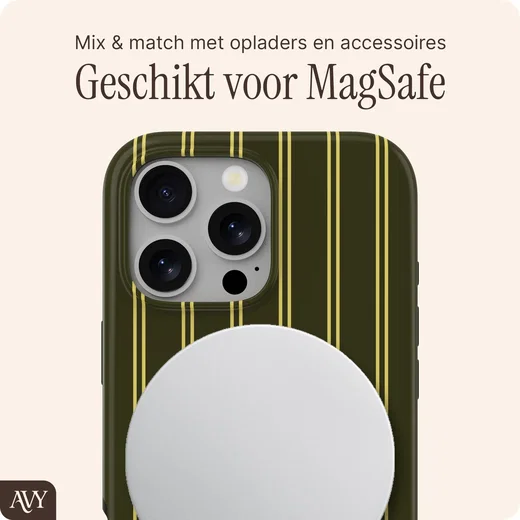 AVY Apple iPhone 16 Pro Max Hoesje MagSafe Back Cover Martini Olive afbeelding 3