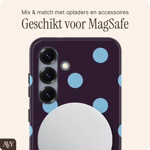 AVY Samsung Galaxy S24 Hoesje MagSafe Back Cover Blueberry Wine afbeelding 3