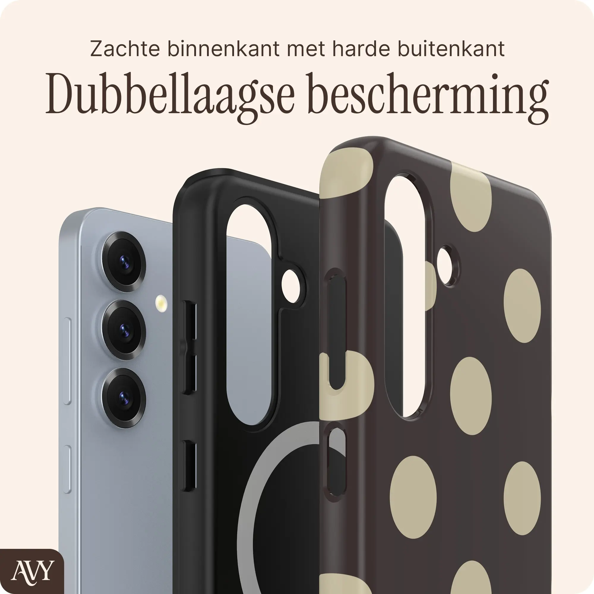AVY Samsung Galaxy S24 Hoesje MagSafe Back Cover Tiramisu afbeelding 2