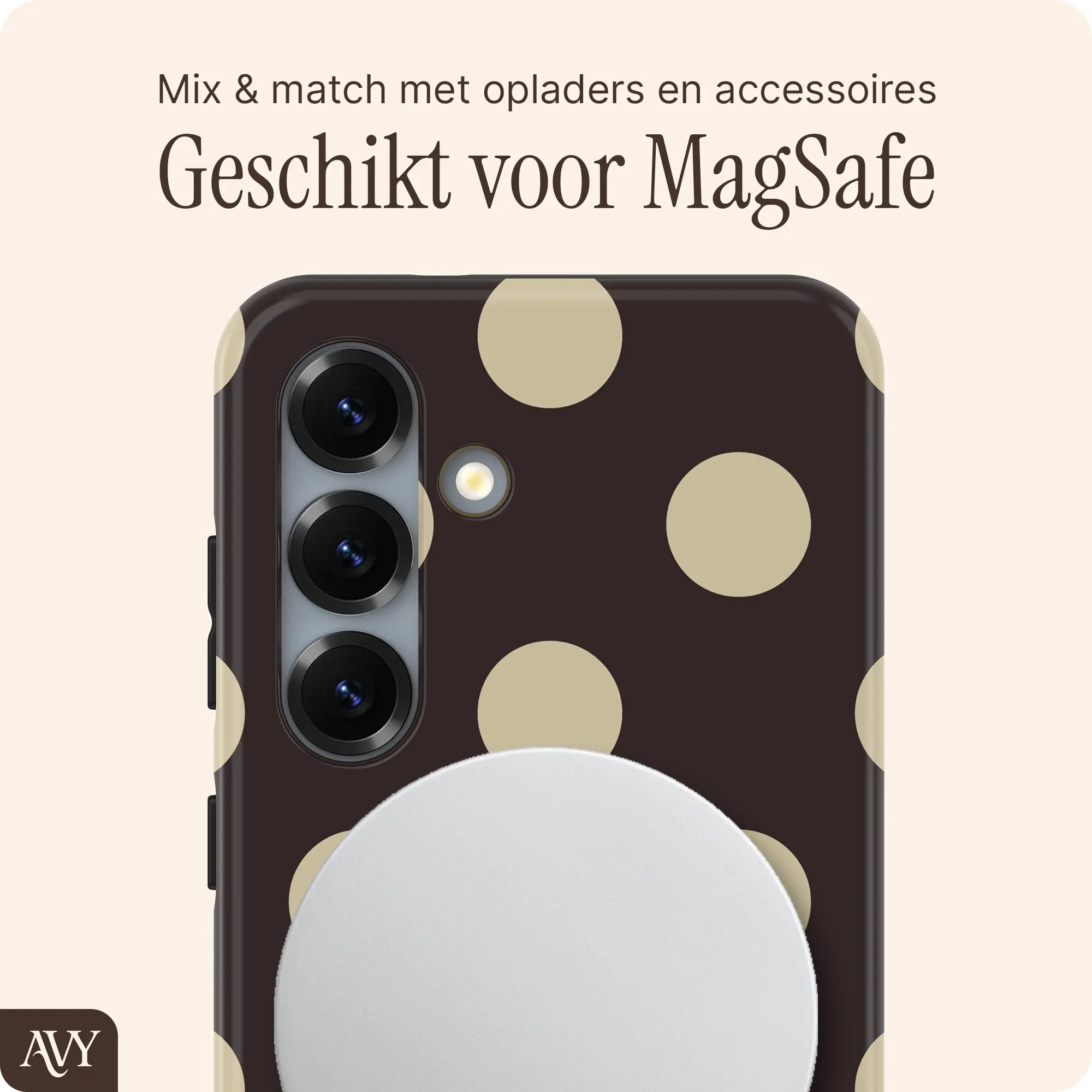 AVY Samsung Galaxy S24 Hoesje MagSafe Back Cover Tiramisu afbeelding 3