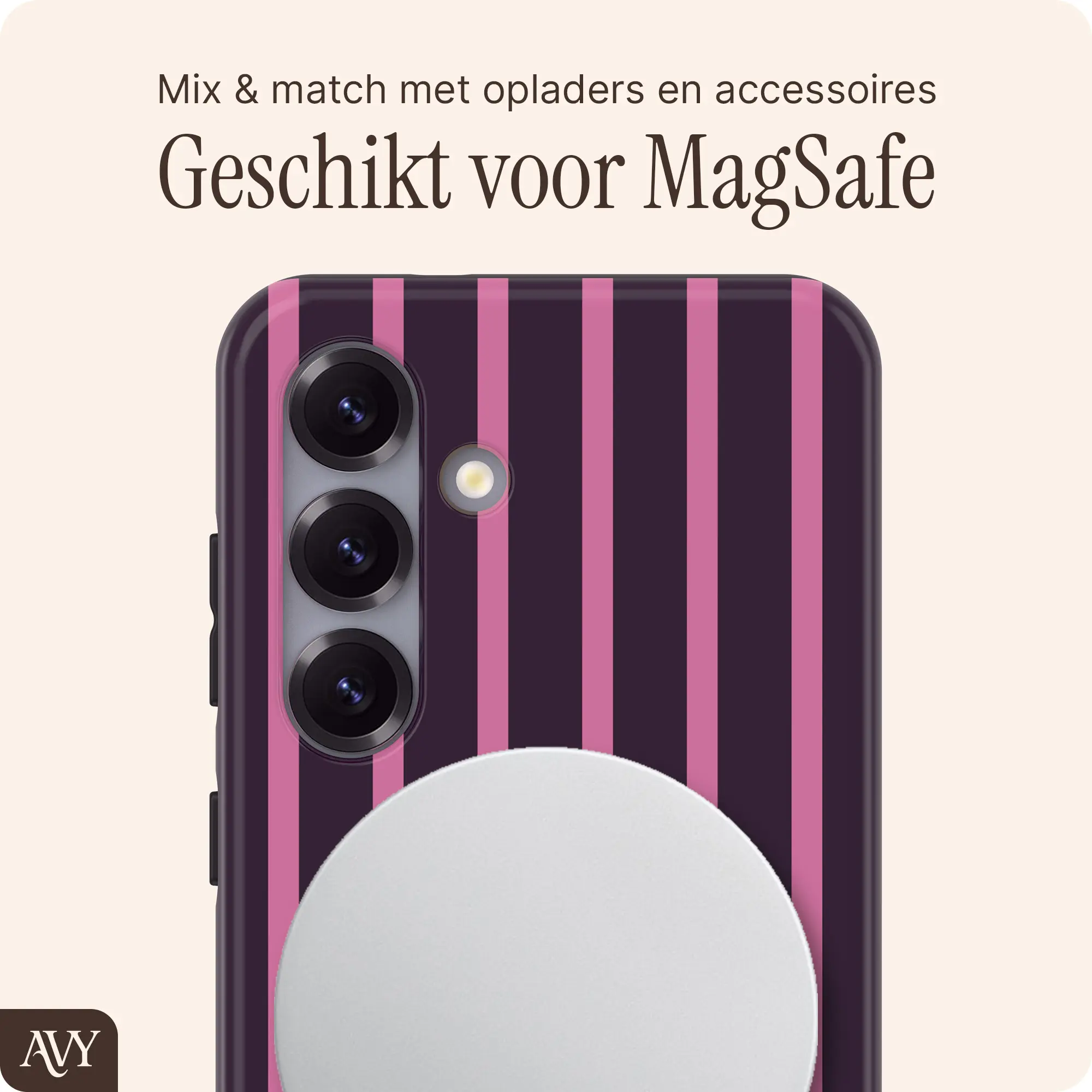 AVY Samsung Galaxy S24 Hoesje MagSafe Back Cover Cherry Wine afbeelding 3