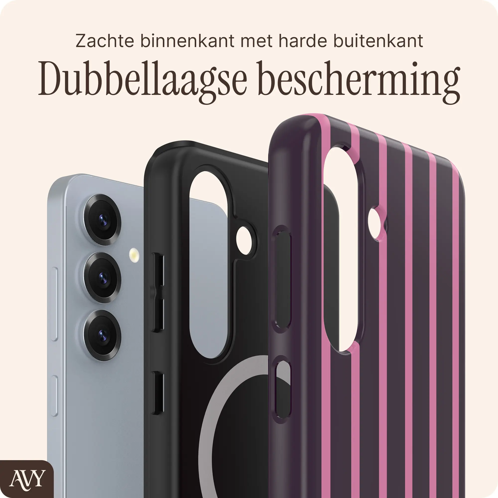 AVY Samsung Galaxy S24 Hoesje MagSafe Back Cover Cherry Wine afbeelding 2