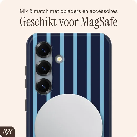 AVY Samsung Galaxy S24 Hoesje MagSafe Back Cover Blue Society afbeelding 3