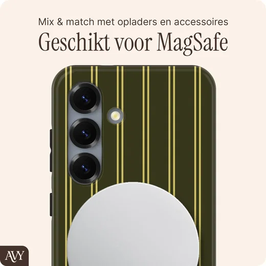 AVY Samsung Galaxy S24 Hoesje MagSafe Back Cover Martini Olive afbeelding 3