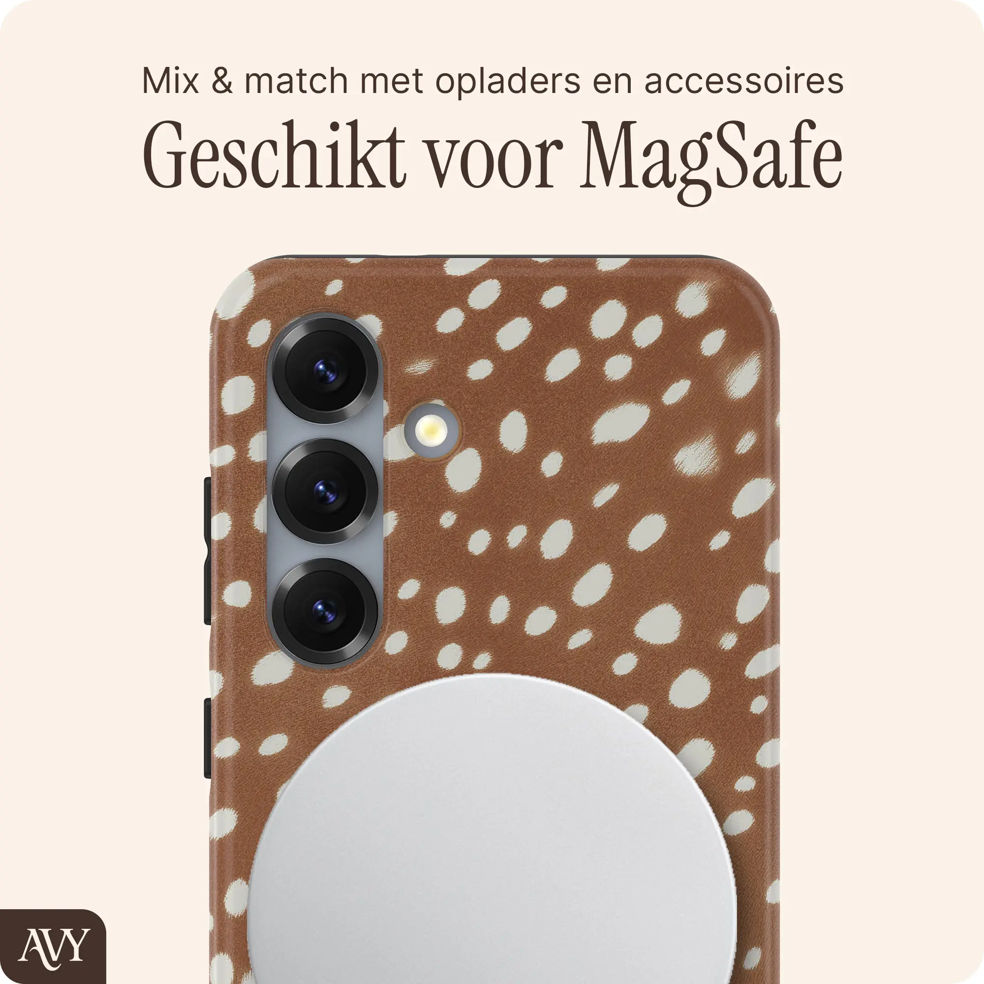 AVY Samsung Galaxy S24 Plus Hoesje MagSafe Back Cover Bambi afbeelding 3