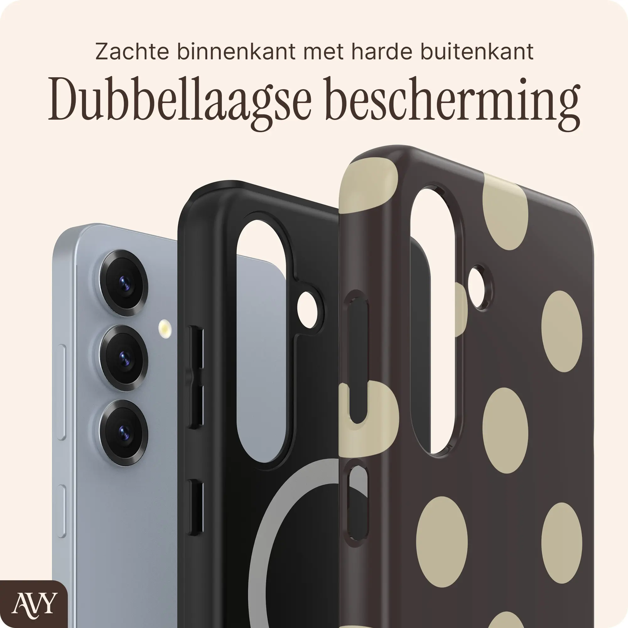 AVY Samsung Galaxy S24 Plus Hoesje MagSafe Back Cover Tiramisu afbeelding 2