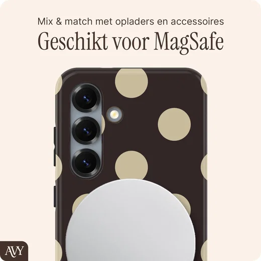 AVY Samsung Galaxy S24 Plus Hoesje MagSafe Back Cover Tiramisu afbeelding 3