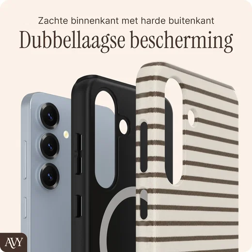 AVY Samsung Galaxy S24 Plus Hoesje MagSafe Back Cover Cafe Creme afbeelding 2