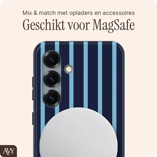 AVY Samsung Galaxy S24 Plus Hoesje MagSafe Back Cover Blue Society afbeelding 3