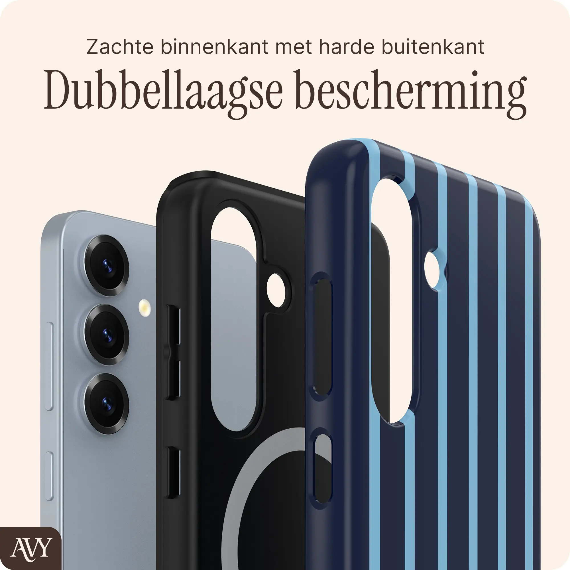 AVY Samsung Galaxy S24 Plus Hoesje MagSafe Back Cover Blue Society afbeelding 2