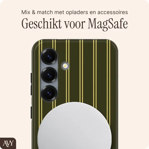 AVY Samsung Galaxy S24 Plus Hoesje MagSafe Back Cover Martini Olive afbeelding 3