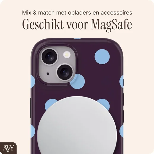 AVY Apple iPhone 15 Hoesje MagSafe Back Cover Blueberry Wine afbeelding 3