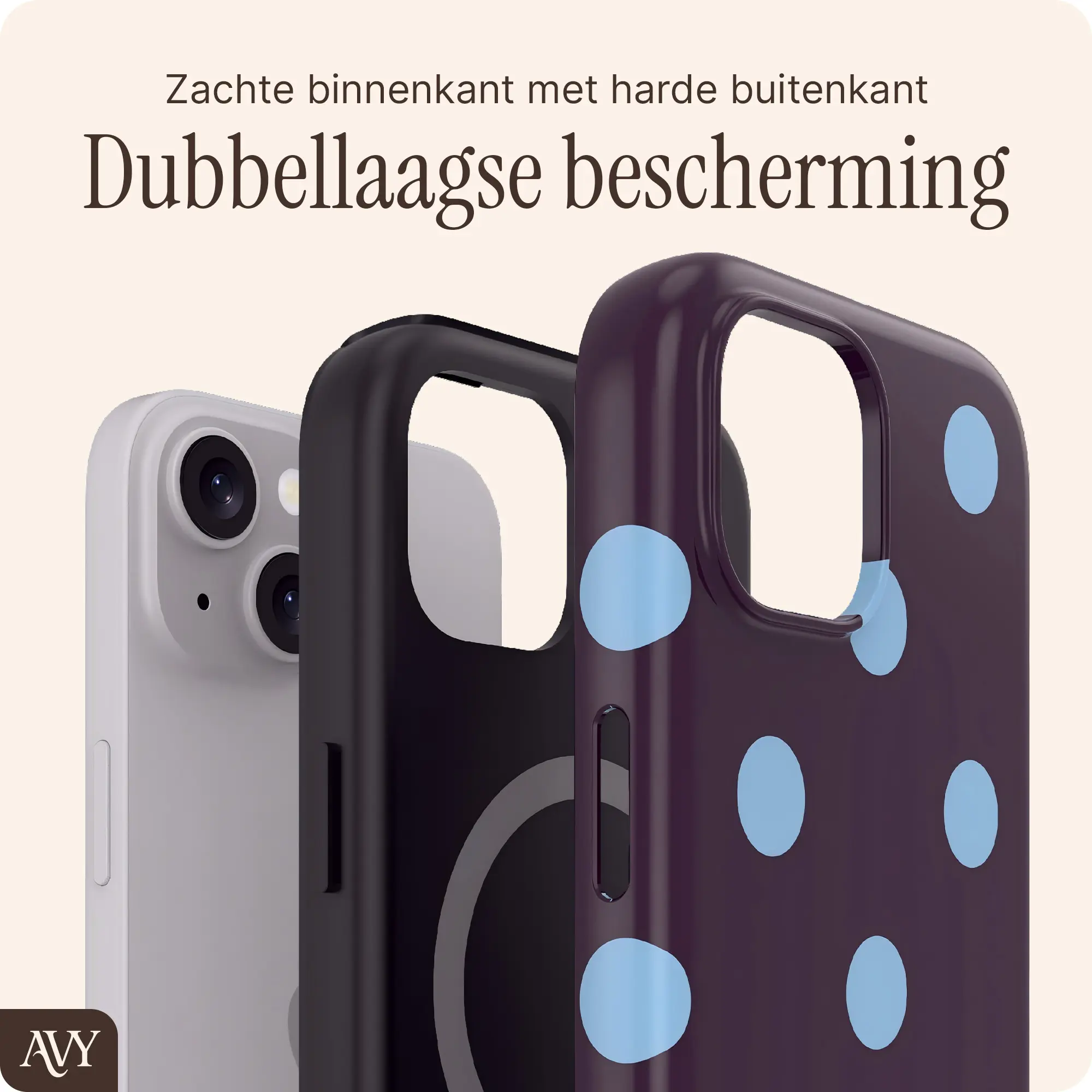 AVY Apple iPhone 15 Hoesje MagSafe Back Cover Blueberry Wine afbeelding 2