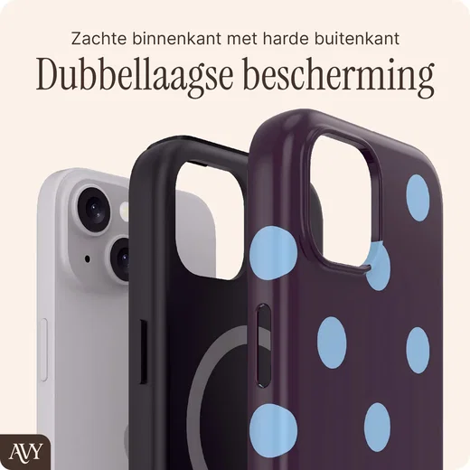 AVY Apple iPhone 15 Hoesje MagSafe Back Cover Blueberry Wine afbeelding 2