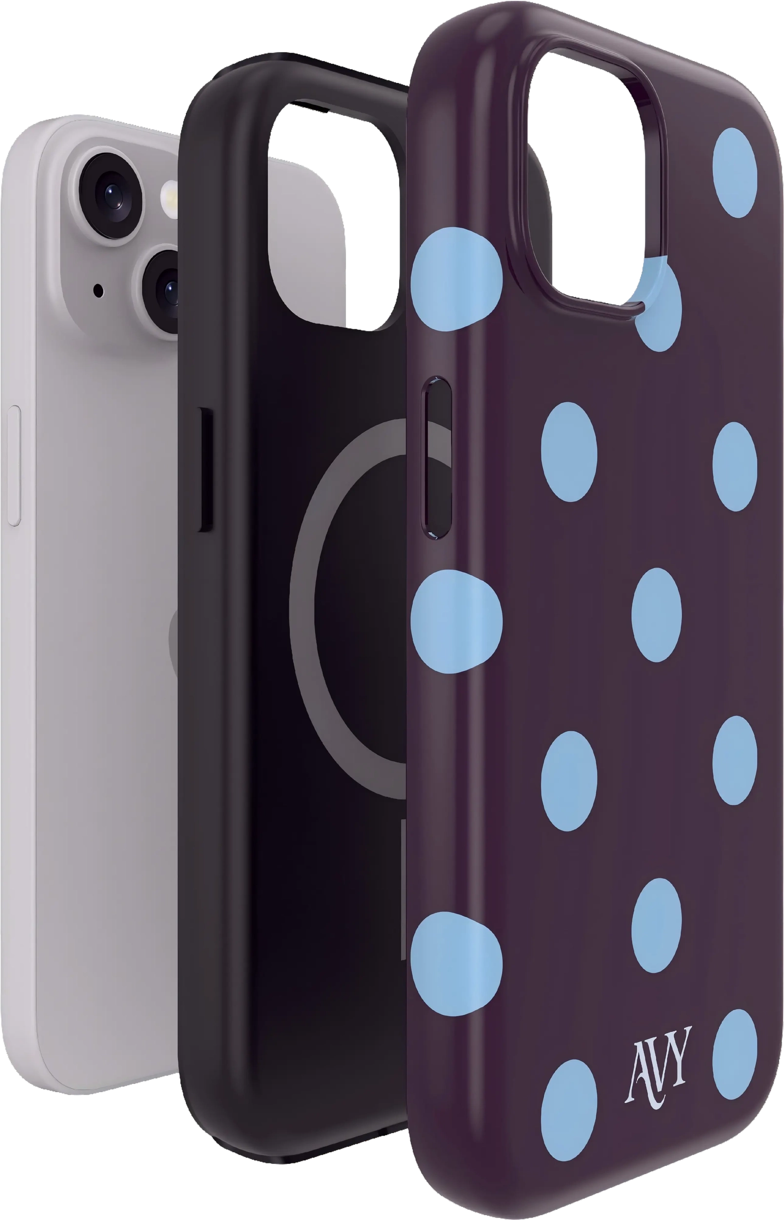 AVY Apple iPhone 15 Hoesje MagSafe Back Cover Blueberry Wine afbeelding 9
