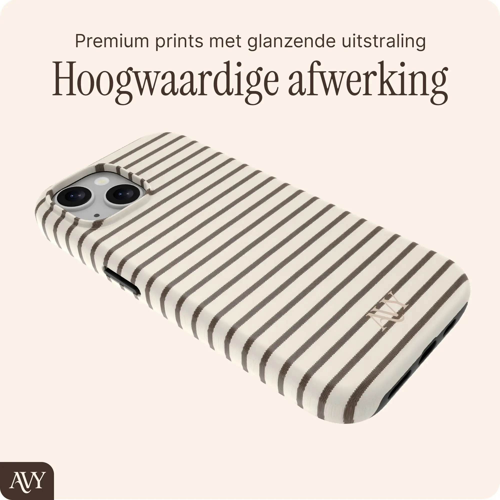 AVY Apple iPhone 15 Hoesje MagSafe Back Cover Cafe Creme afbeelding 7