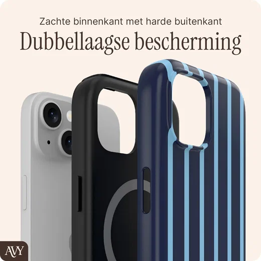 AVY Apple iPhone 15 Hoesje MagSafe Back Cover Blue Society afbeelding 2