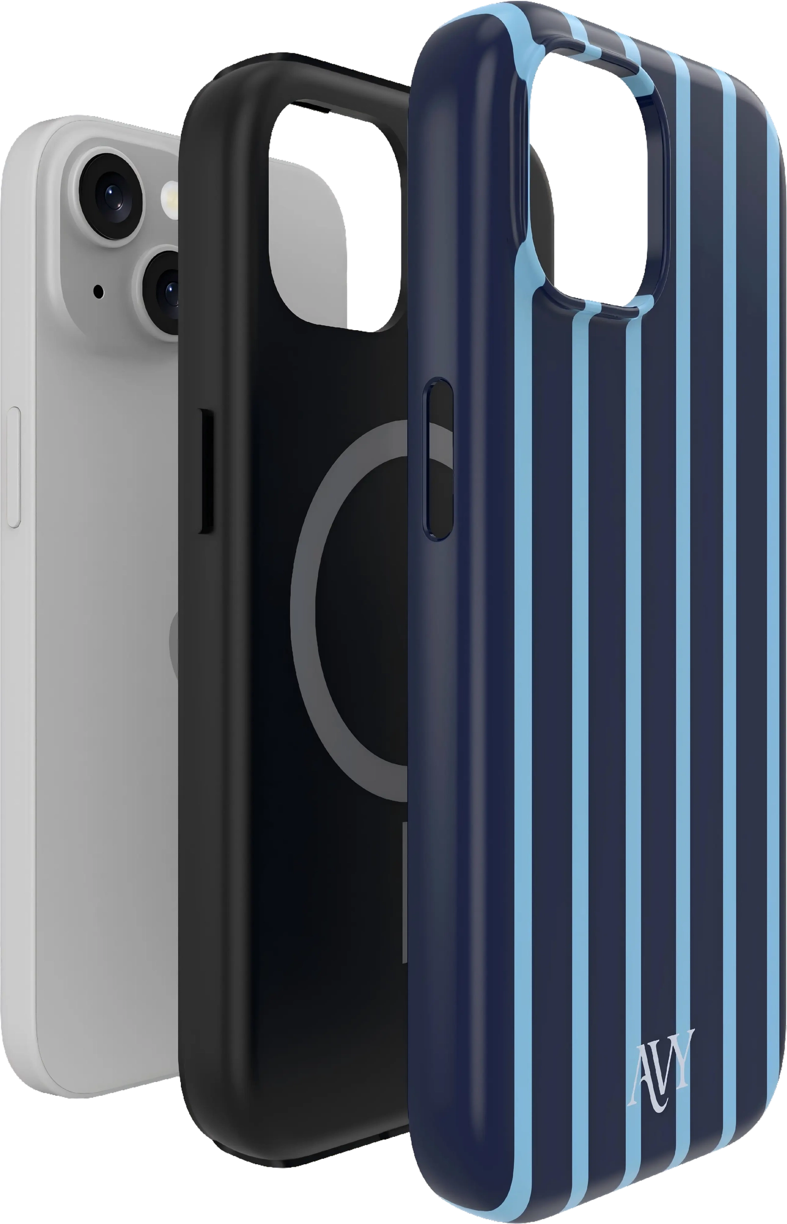 AVY Apple iPhone 15 Hoesje MagSafe Back Cover Blue Society afbeelding 9