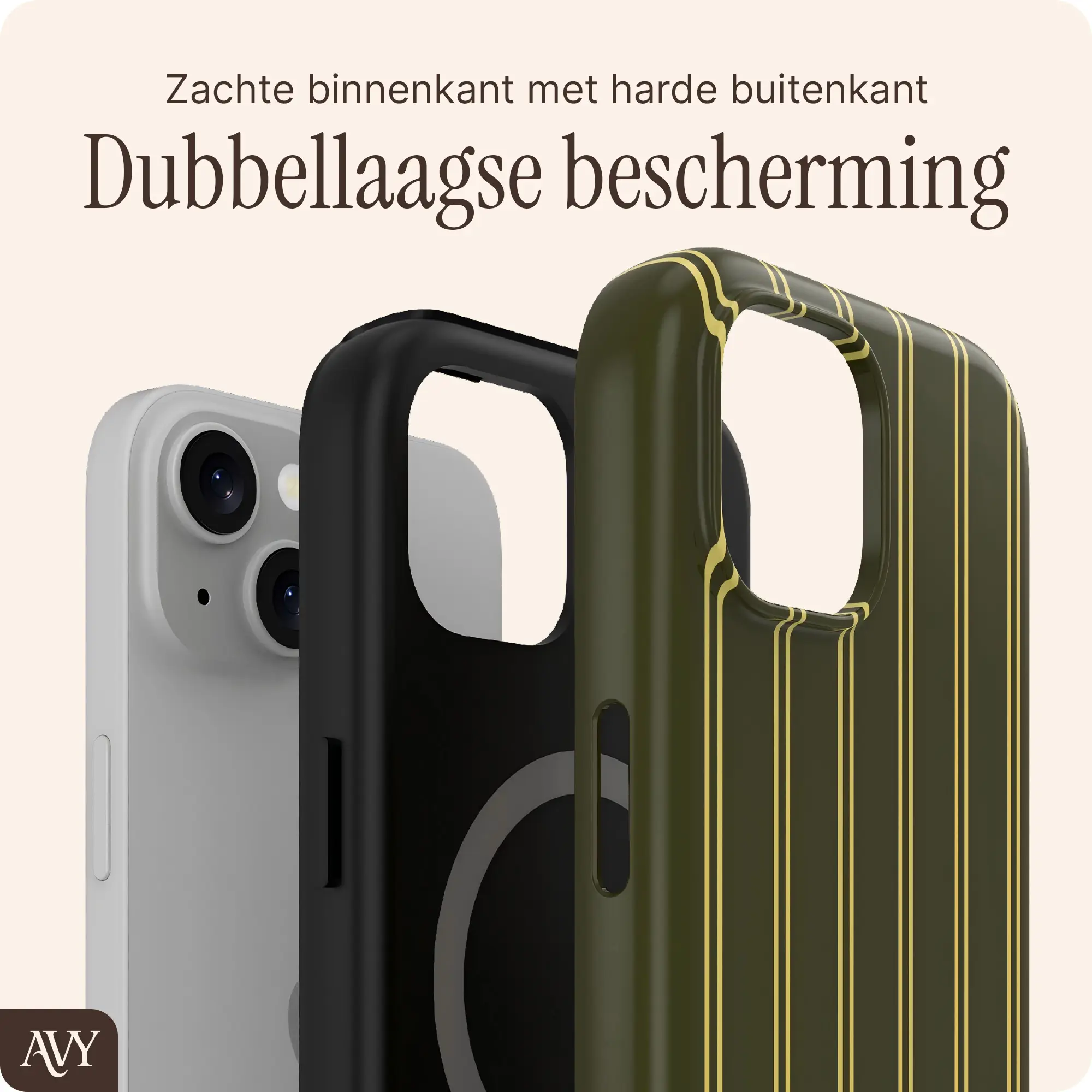 AVY Apple iPhone 15 Hoesje MagSafe Back Cover Martini Olive afbeelding 2