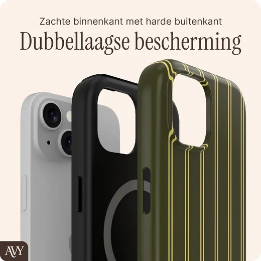 AVY Apple iPhone 15 Hoesje MagSafe Back Cover Martini Olive afbeelding 2